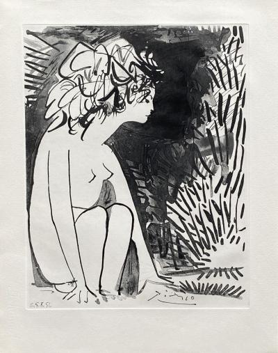 Pablo PICASSO - Femme assise, 1954 - Gravure signée dans la planche 2